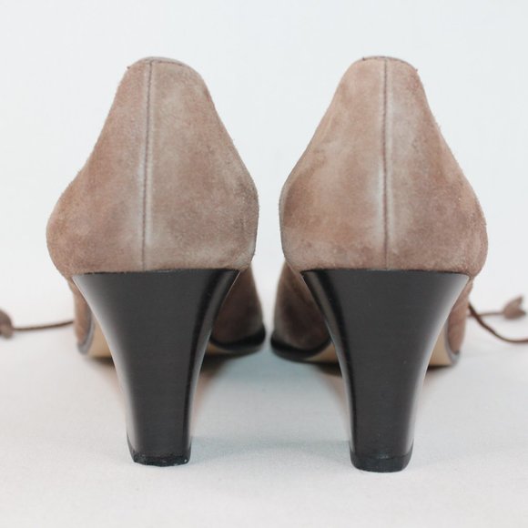 Ellen Tracy Womens Sz 10 Linda Allard Brown Suede Block Heeled Pointed Toes #135 - Picture 6 of 11